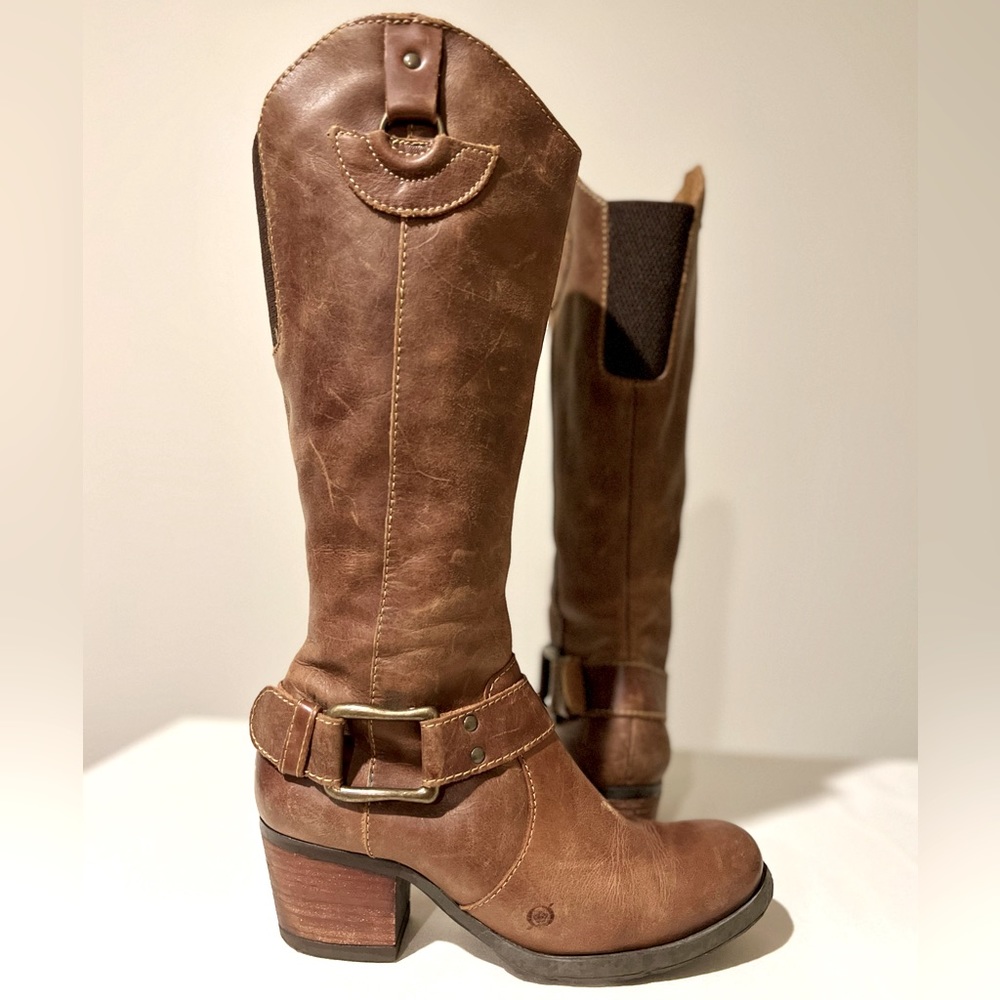 Born Loreza Brown Leather Tall Boots